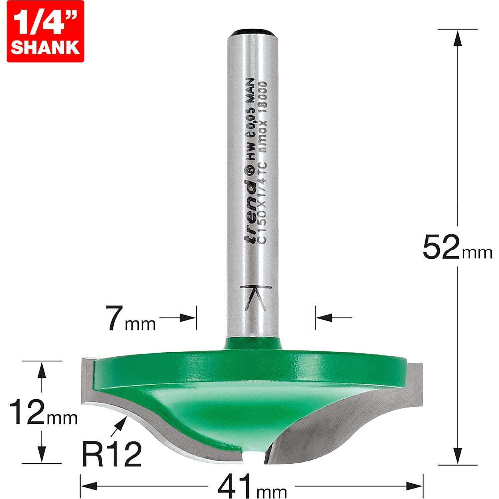 Photo of Trend Craftpro Raised Panel Ogee Router Cutter 41mm 12mm 1/4