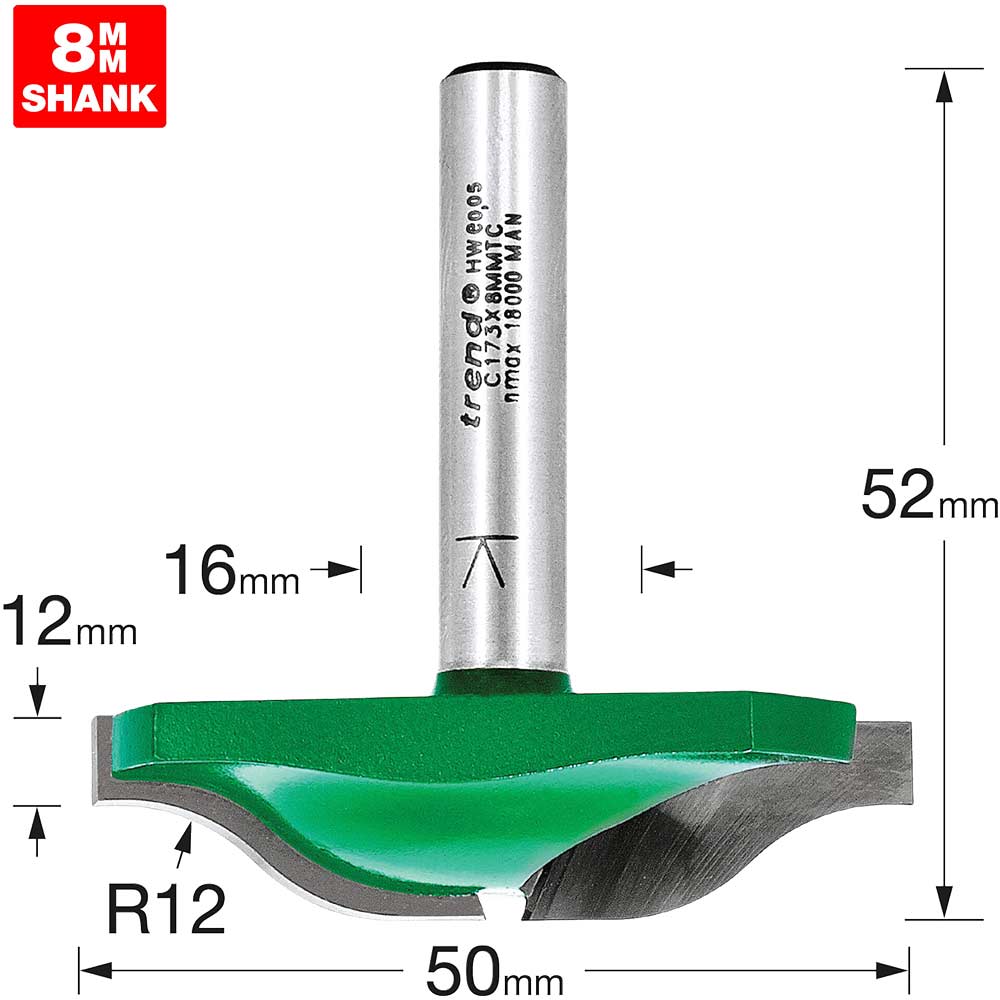 Photo of Trend Craftpro Raised Panel Ogee Router Cutter 50mm 12mm 8mm