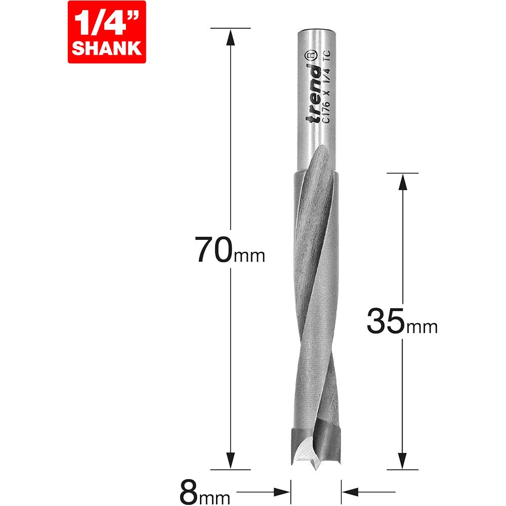 Photo of Trend Craftpro Router Dowel Drill 8mm 35mm 1/4