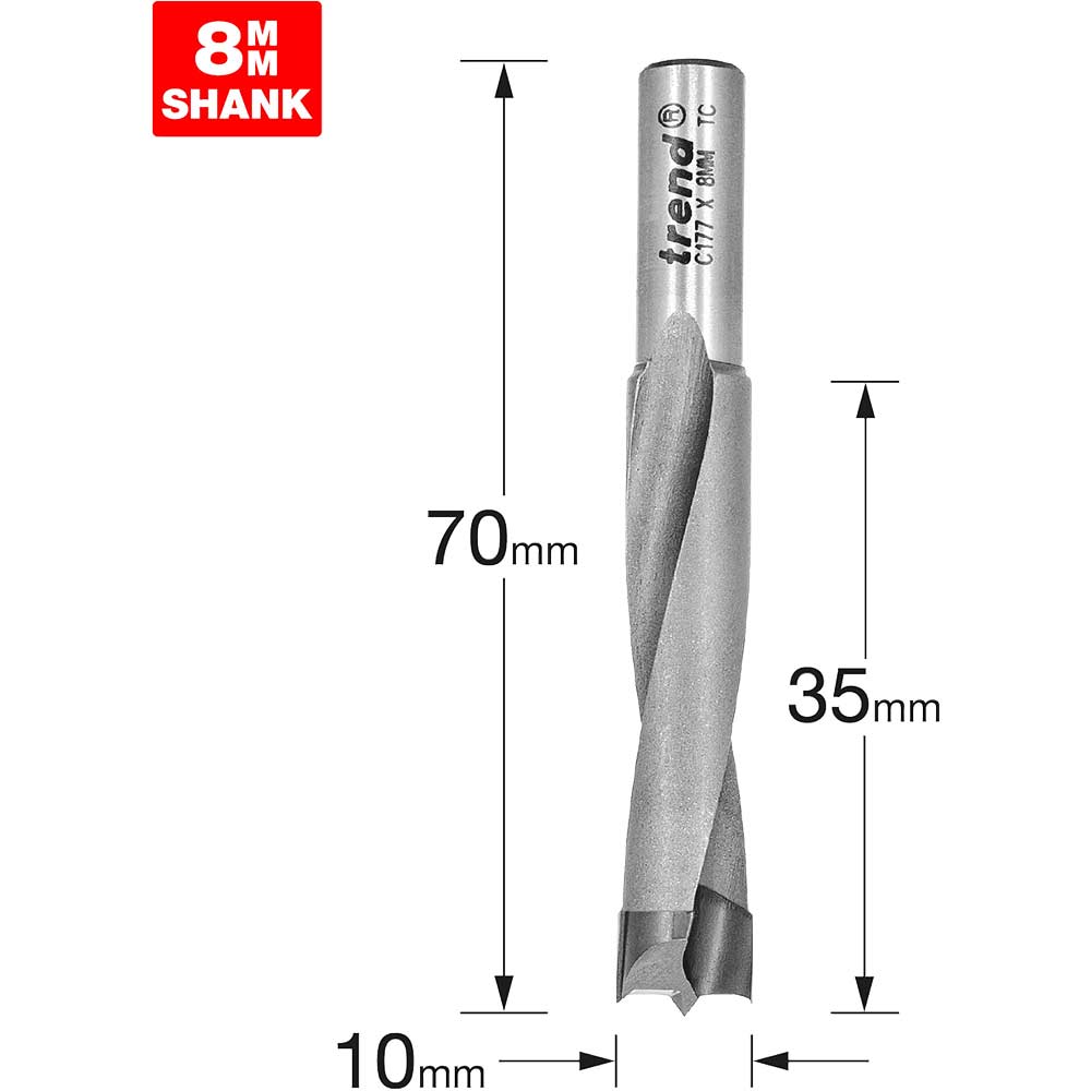 Photo of Trend Craftpro Router Dowel Drill 10mm 35mm 8mm
