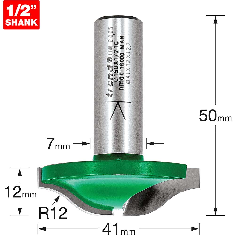 Photo of Trend Craftpro Raised Panel Ogee Router Cutter 41mm 12mm 1/2
