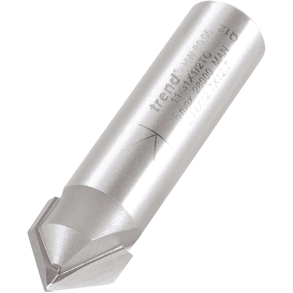 Photo of Trend Chamfer V Groove Router Cutter 12.7mm 6.5mm 1/2
