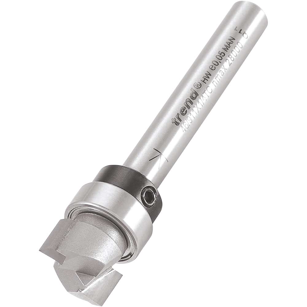 Photo of Trend Bearing Guided Template Profiler Router Cutter 12.7mm 6.35mm 1/4