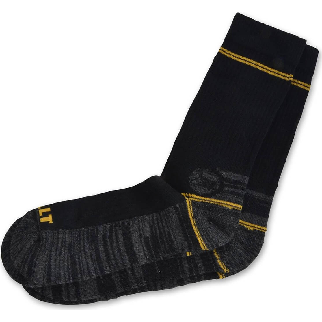 Image of DeWalt 2 Pairs Hydro Twin Pair Pack of Work Socks Black One Size