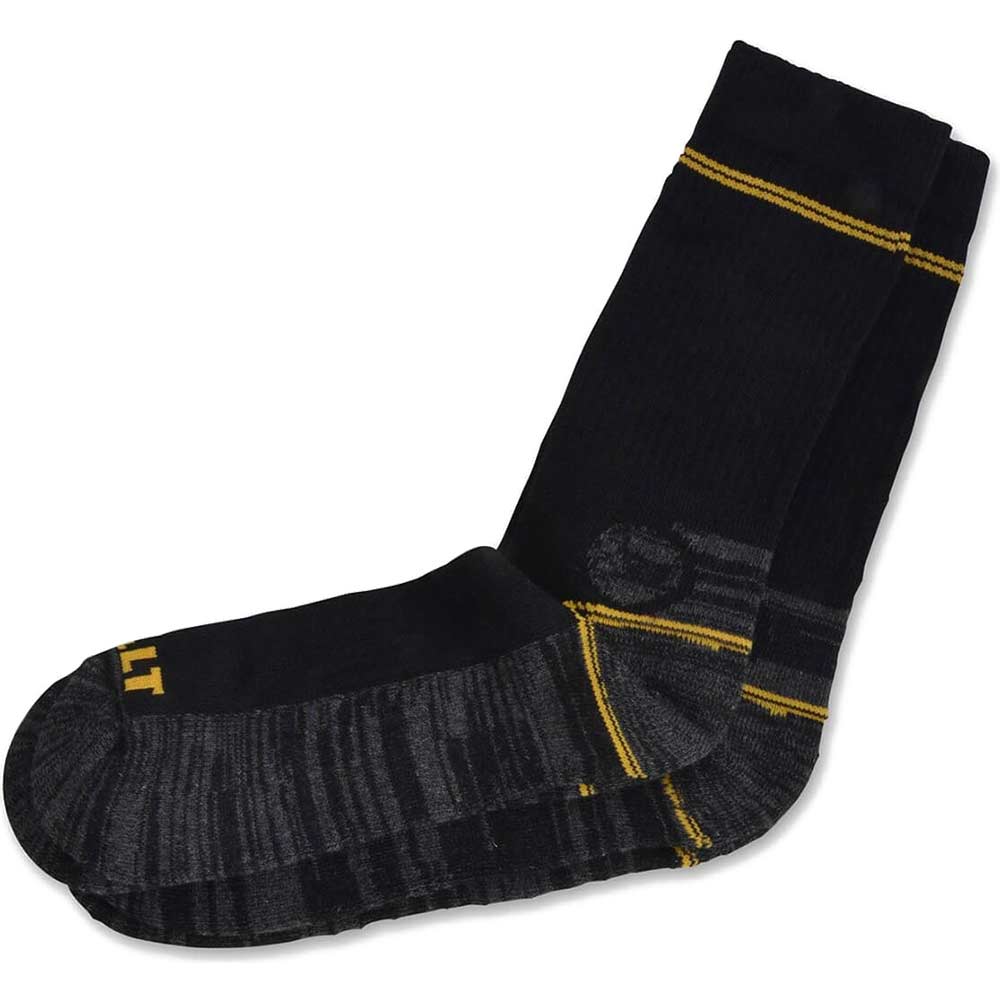 DeWalt 2 Pairs Hydro Twin Pair Pack of Work Socks Black One Size