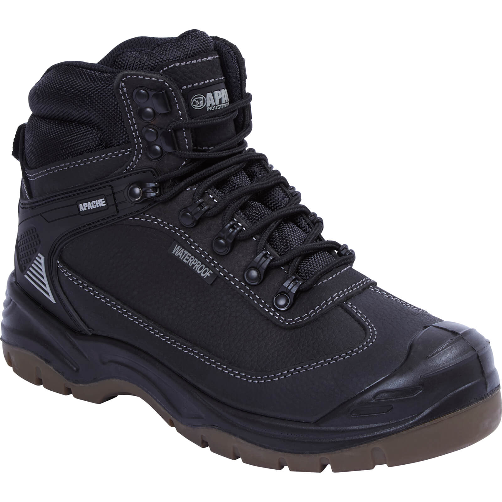 Apache RANGER Waterproof Safety Hiker Boots Black Size 10