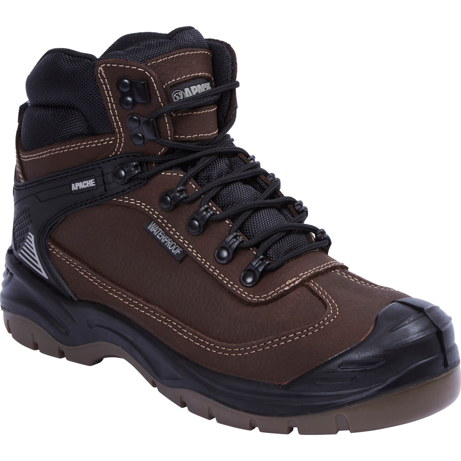 Apache RANGER Waterproof Safety Hiker Boots Brown Size 13
