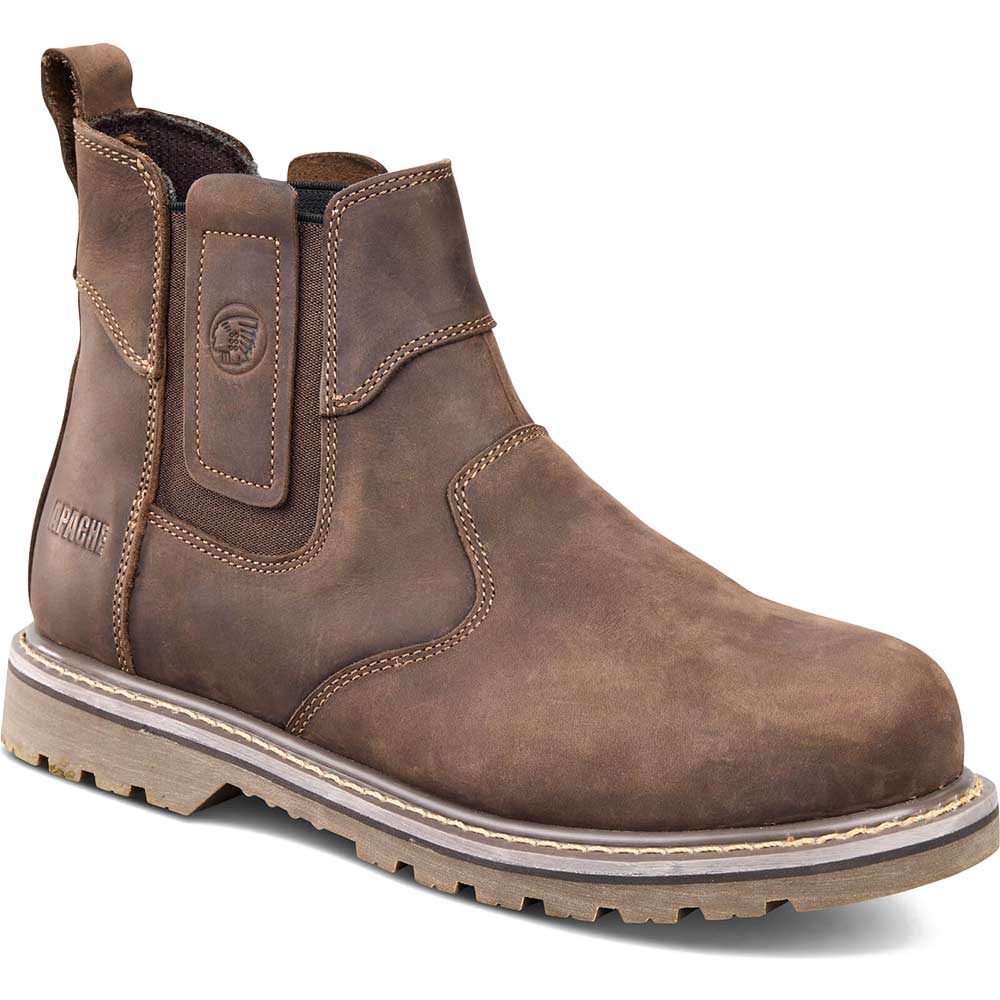 Image of Apache Crater Crazy Horse Safety Dealer Boots Brown Size 7