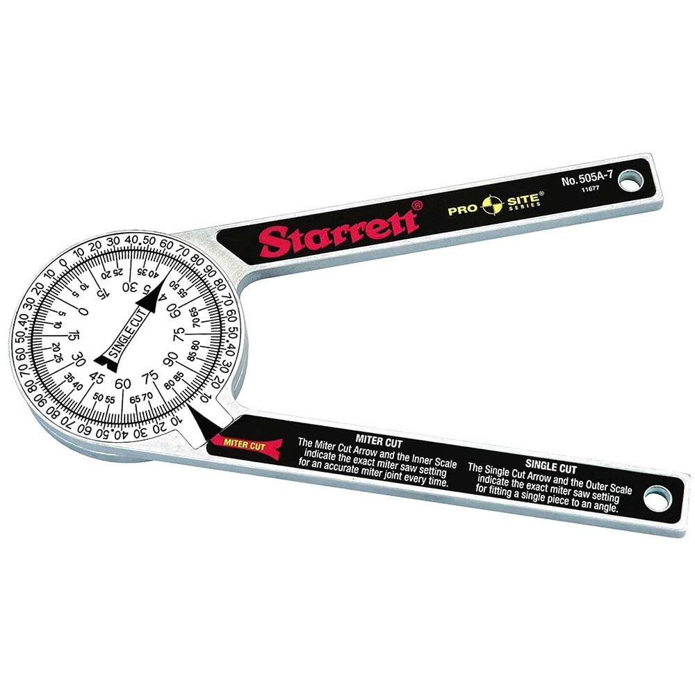 Image of Starrett 505A Pro Site Aluminium Protractor 175mm