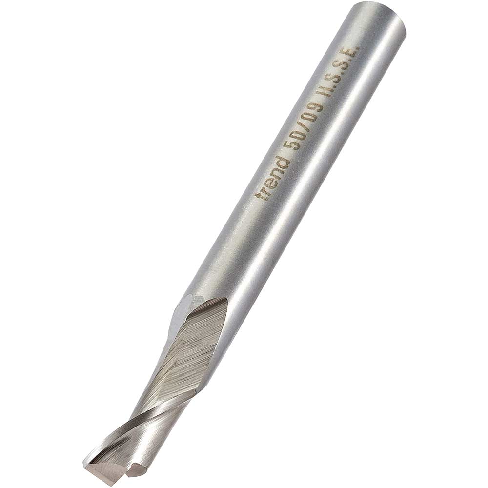 Photo of Trend Aluminium Upvc Single Flute Helical Upcut Cutter 9mm 14mm 8mm