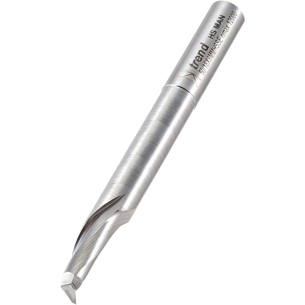 Photo of Trend Aluminium Upvc Single Flute Narrow Neck Helical Cutter 8mm 14mm 8mm