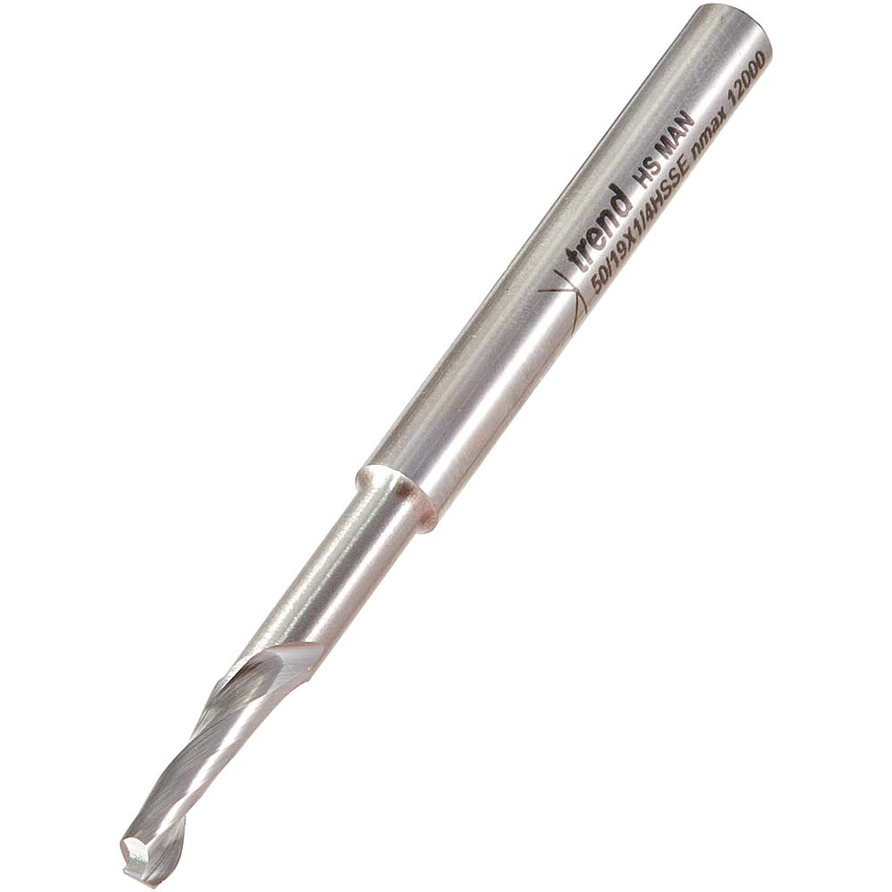 Photo of Trend Aluminium Upvc Single Flute Narrow Neck Helical Cutter 5mm 16mm 1/4