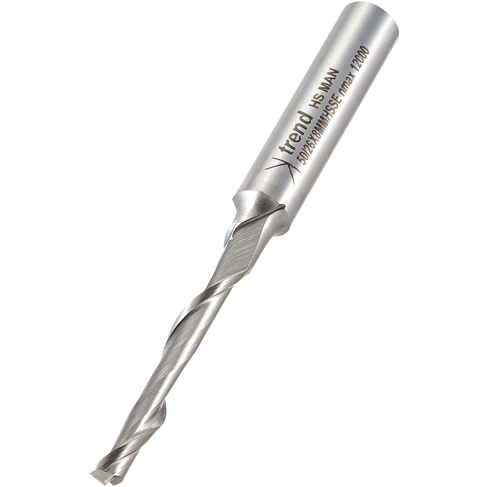 Photo of Trend Aluminium Upvc Single Flute Helical Upcut Cutter 5mm 35mm 8mm
