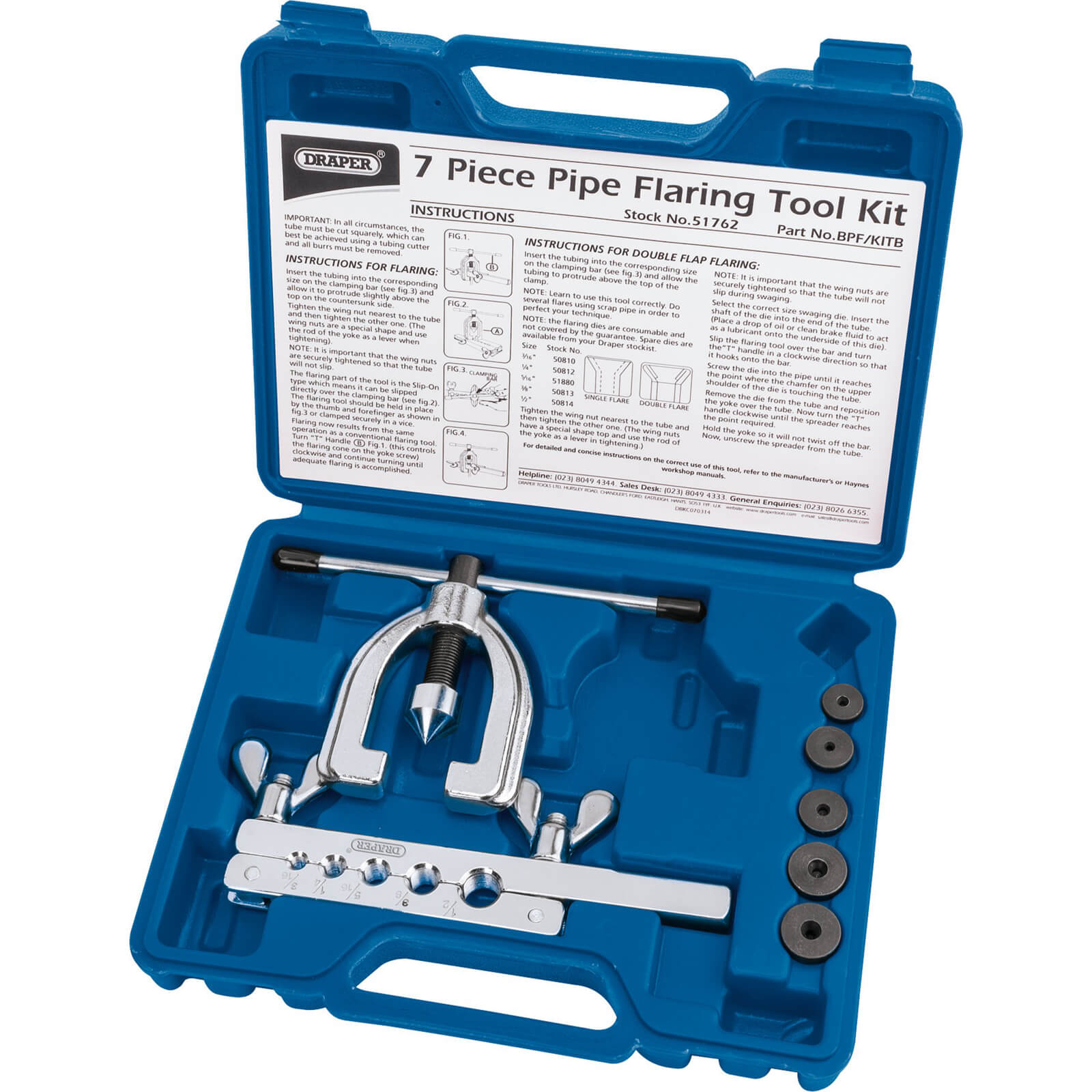 Photo of Draper 7 Piece Brake Pipe Flaring Tool Kit