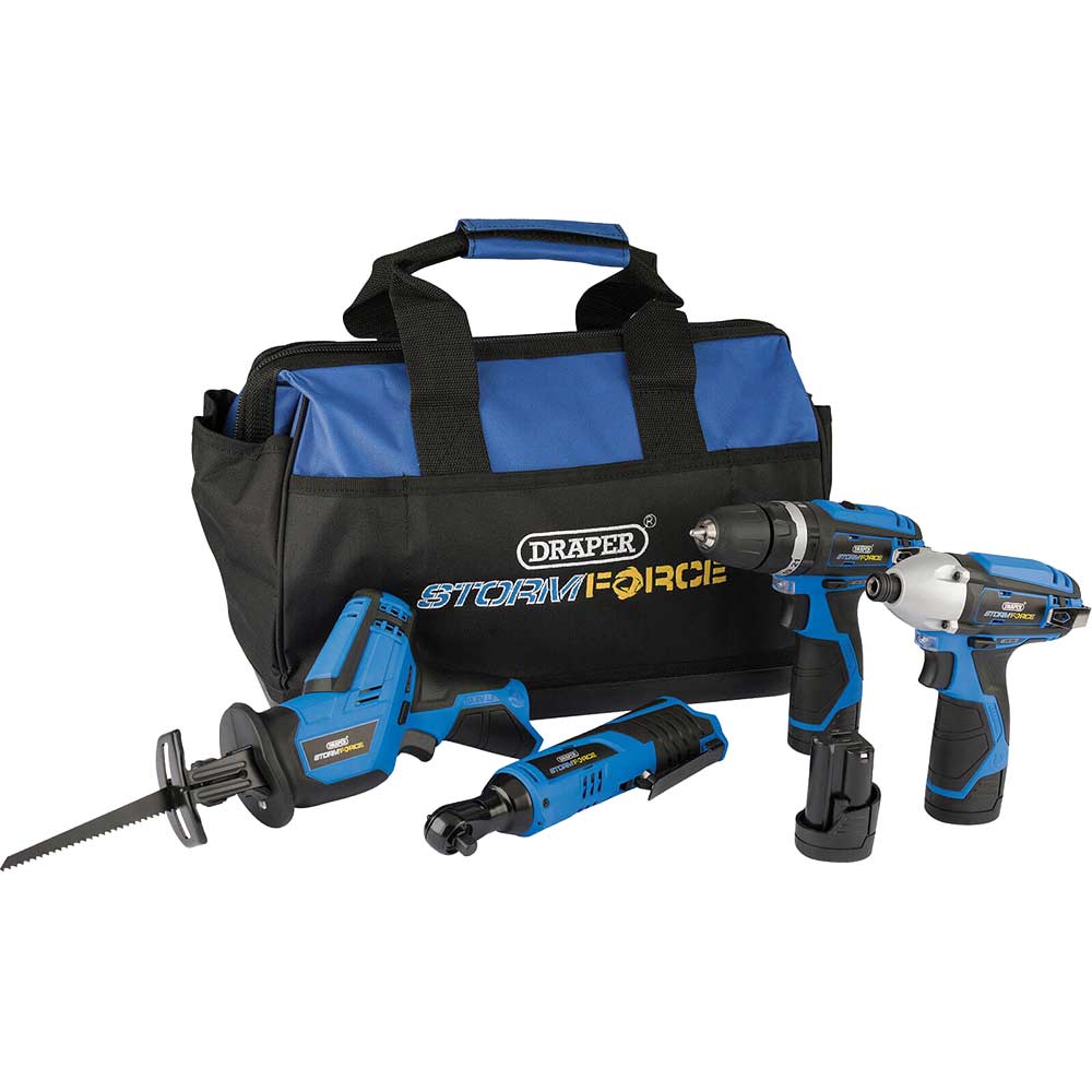 Draper Storm Force 10.8v Cordless 4 Piece Power Tool Kit Power Tool Kits