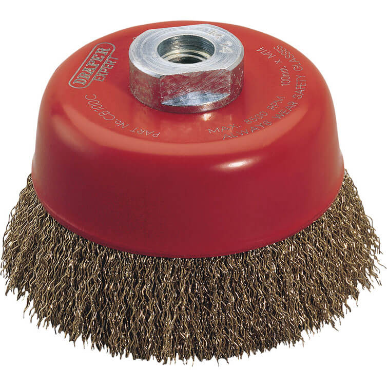 Photo of Draper Expert Brassed Steel Wire Cup Brush 100mm M14 Thread