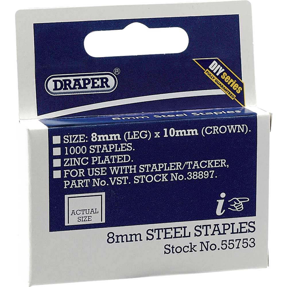 Photo of Draper Diy Series Staples 8mm Pack Of 1000