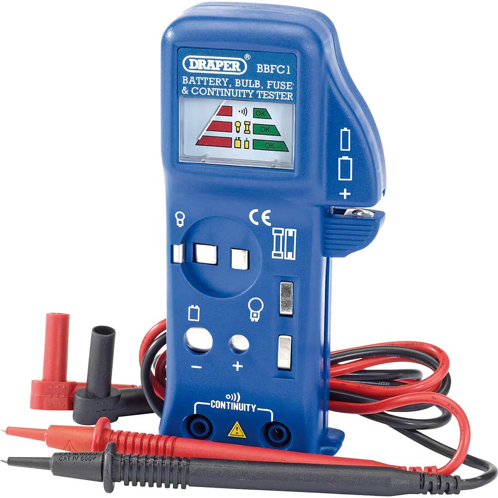 Draper Battery Bulb Fuse and Continuity Tester Battery Testers