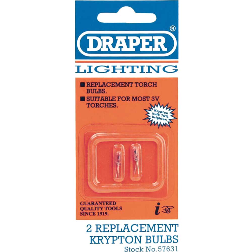 Photo of Draper 2 Piece Replacement Krypton 3v Torch Bulb