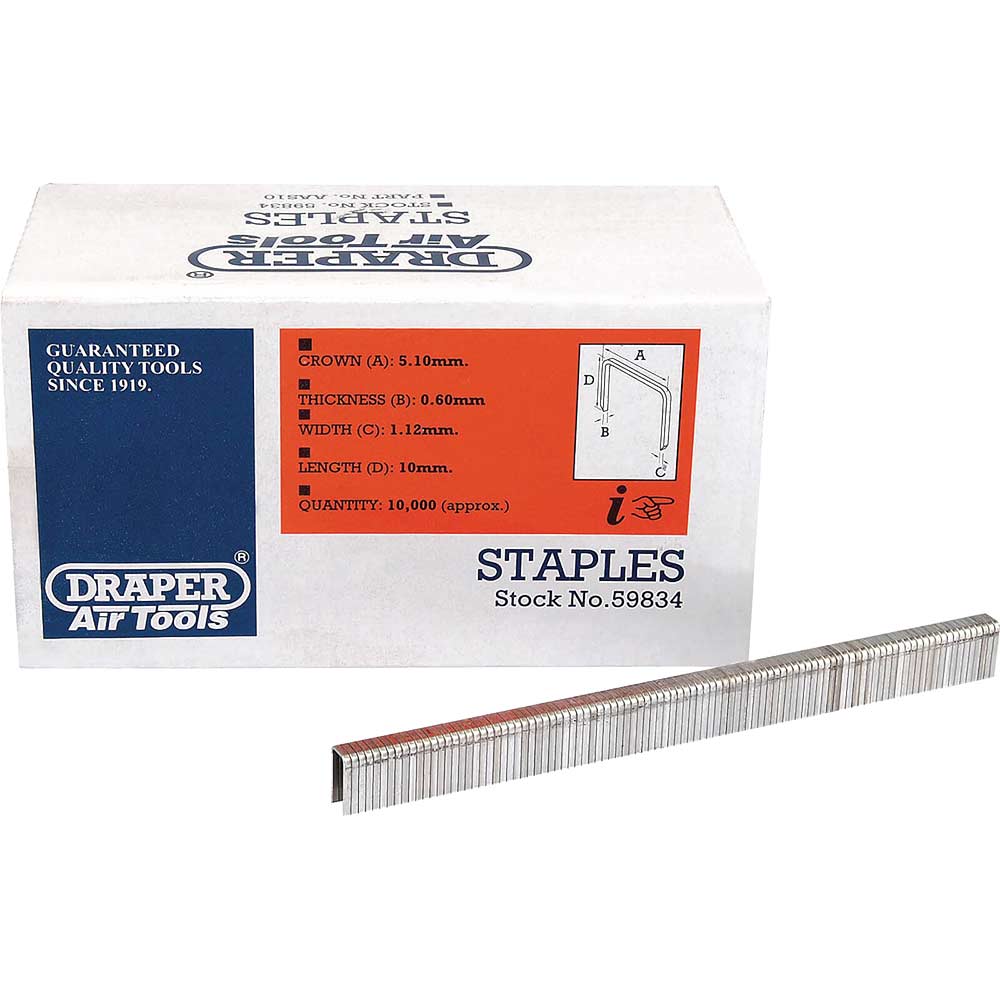 Photo of Draper Staple 10mm Pack Of 10000