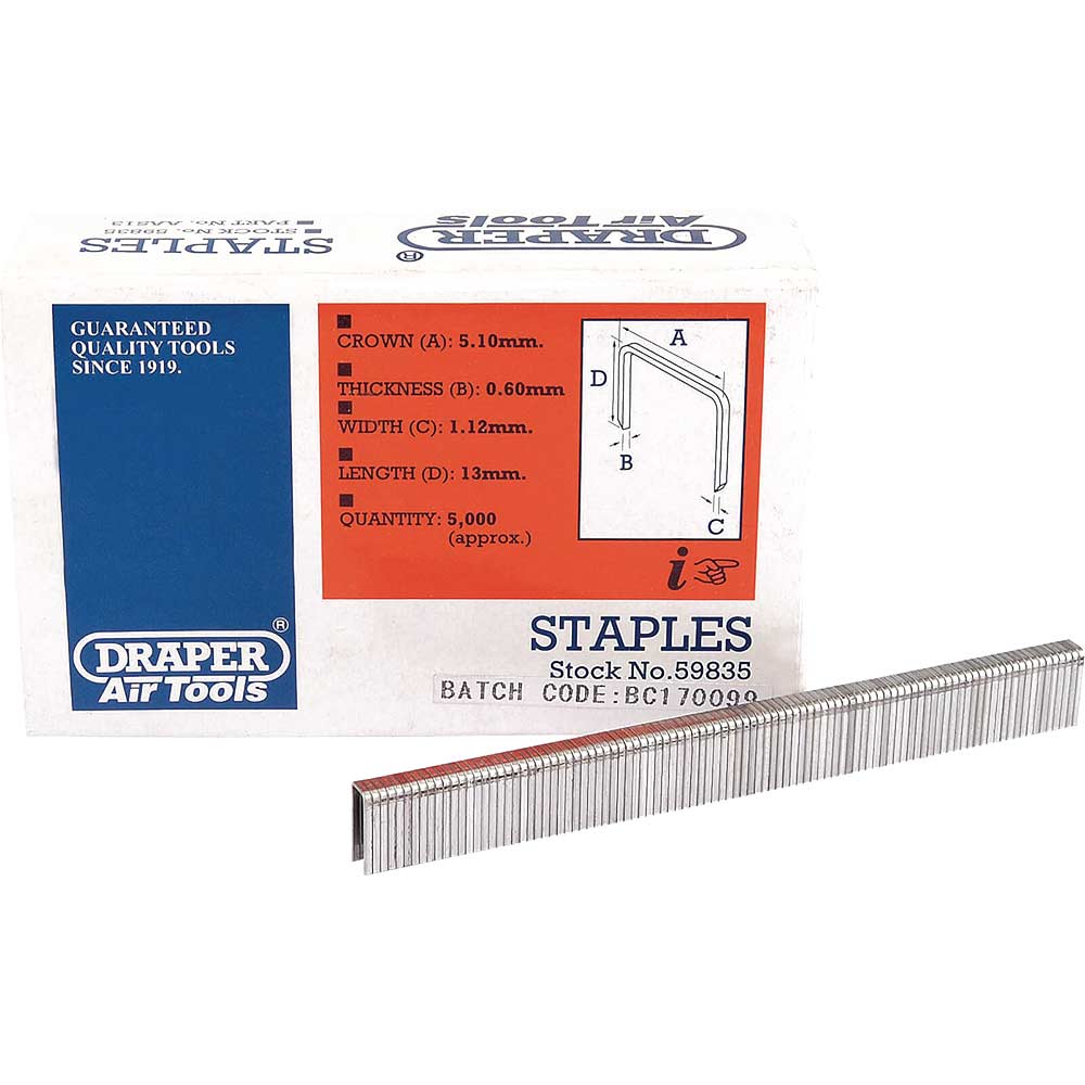 Photo of Draper Staple 13mm Pack Of 5000