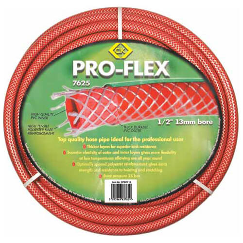 CK Pro Flex Garden Hose Pipe 3/4" / 19mm 15m Red
