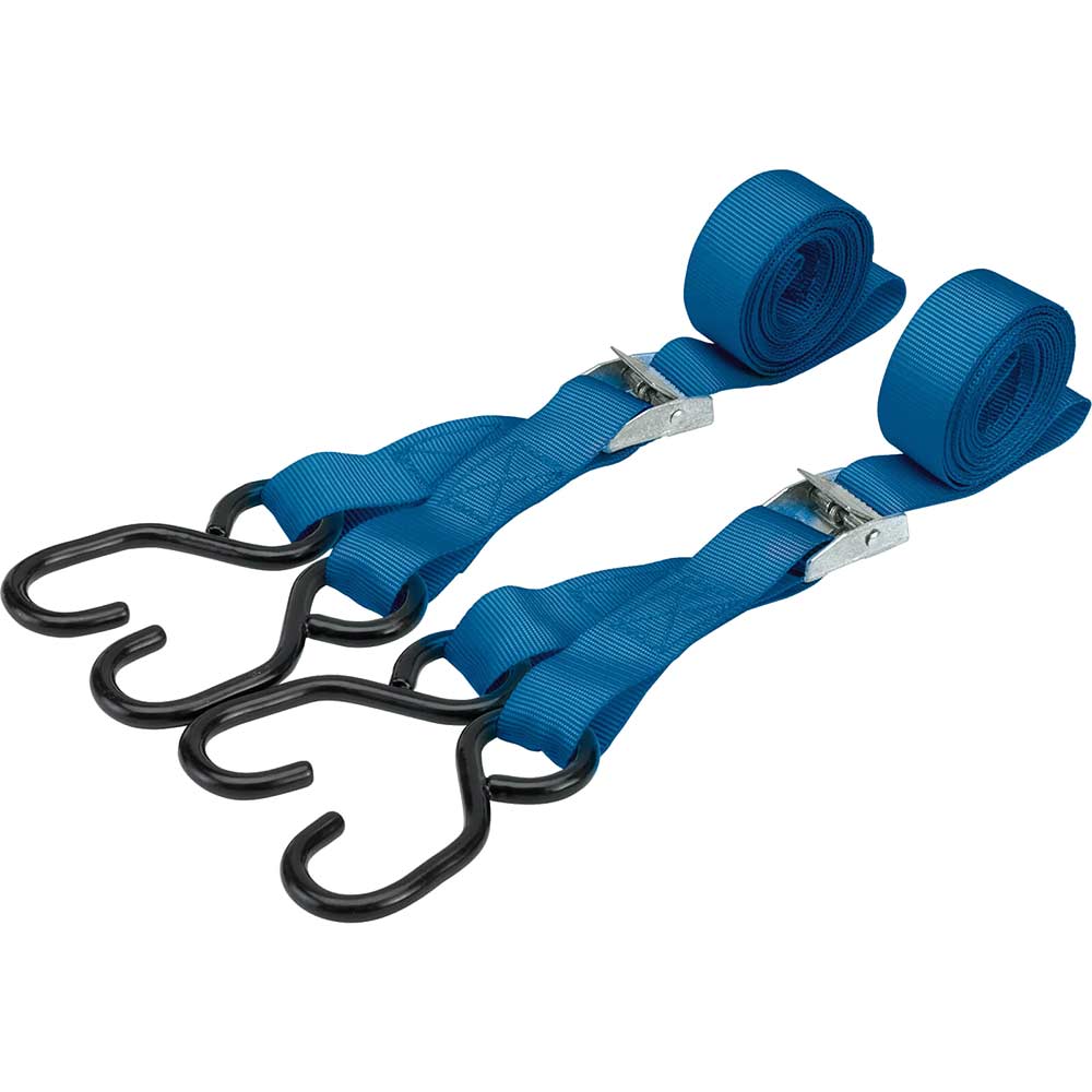 Image of Draper Ratchet Tie Down Strap Set S Hooks 25mm 2.5m 125KG