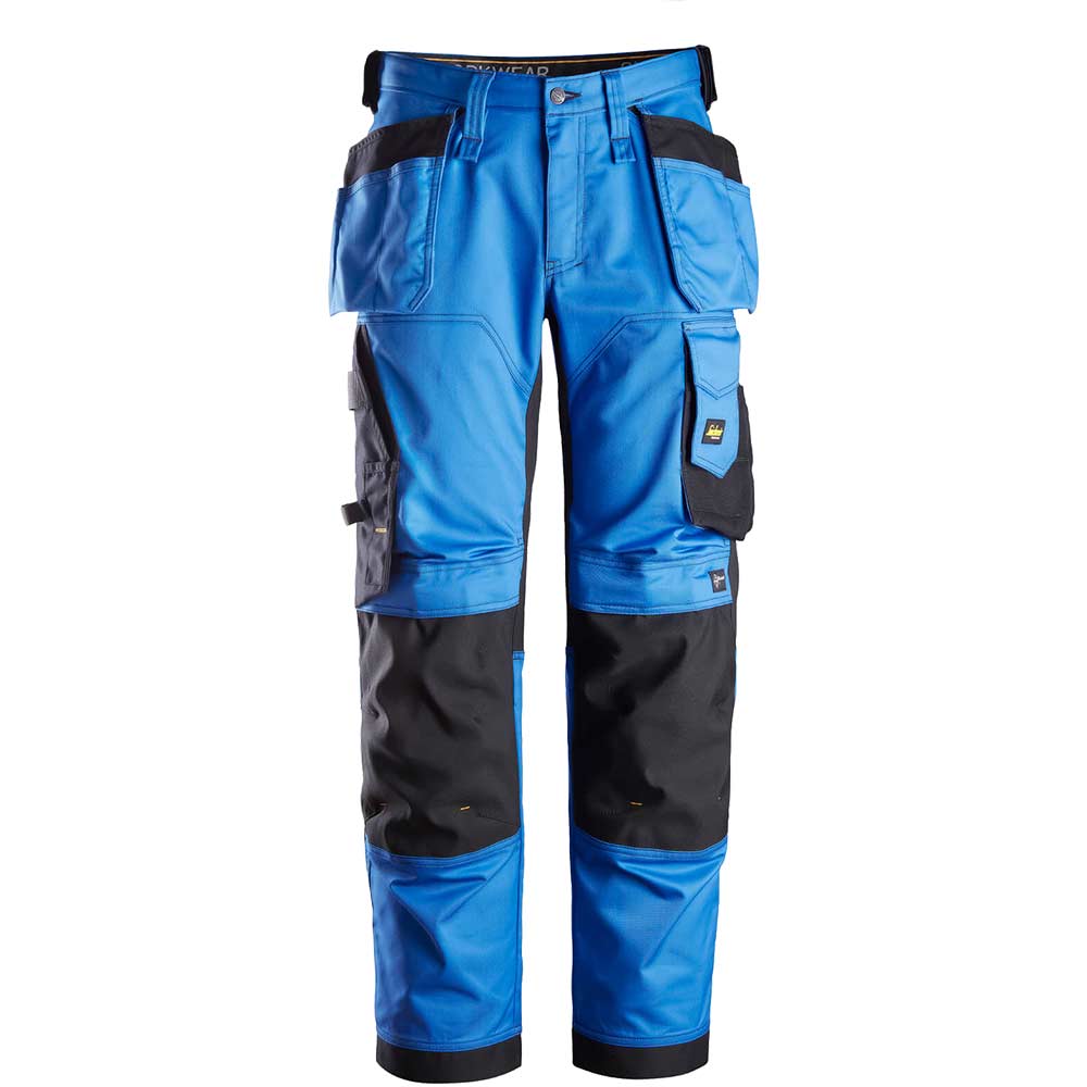Image of Snickers 6251 Allround Work Stretch Loose Fit Trousers Holster Pockets True Blue/Black 44" 35"
