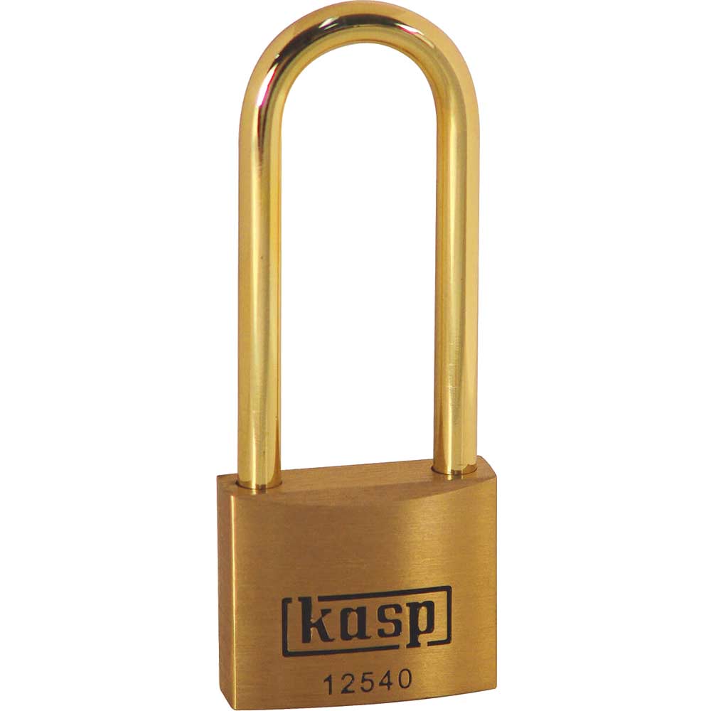 Image of Kasp 125 Series Premium Brass Padlock Brass Shackle 40mm Extra Long