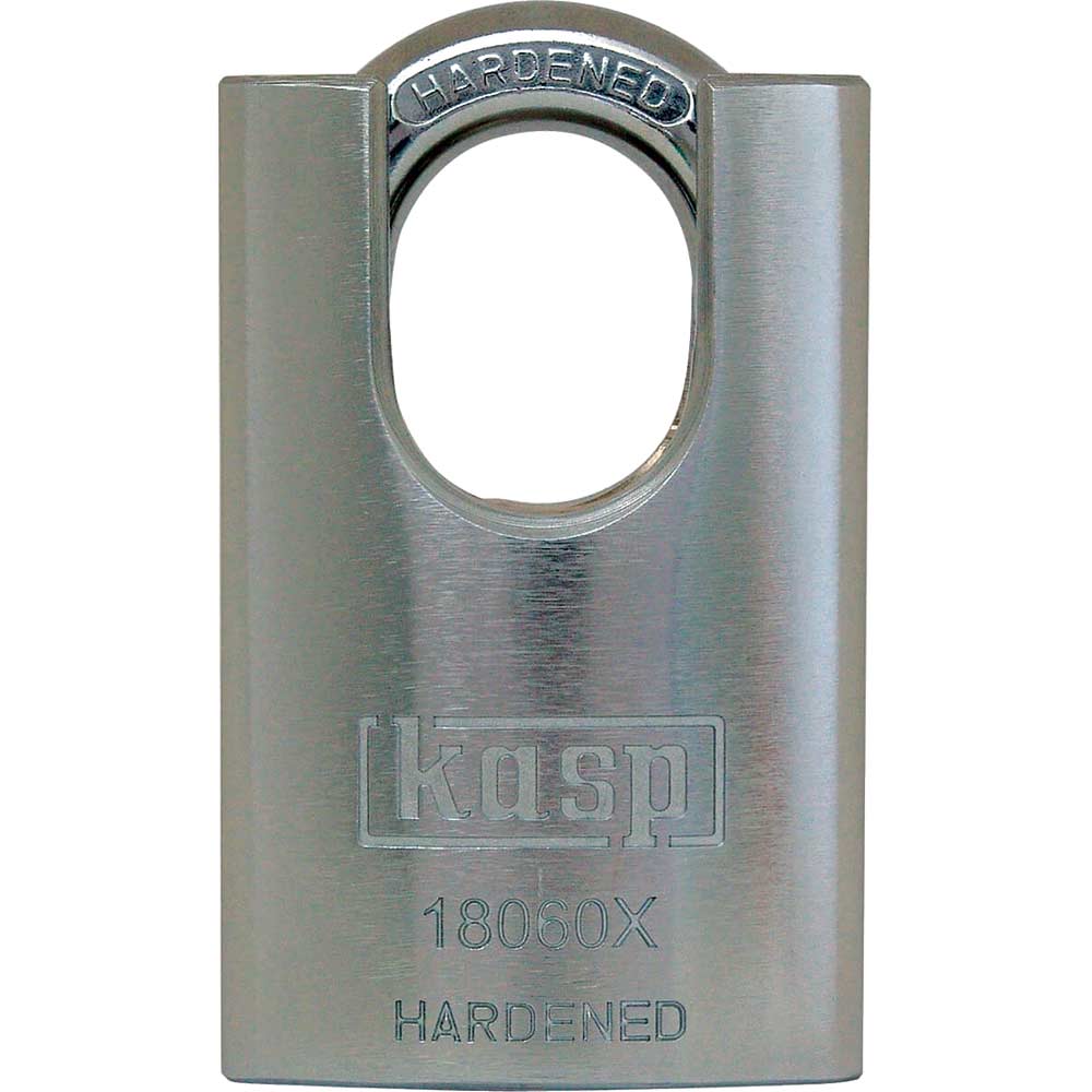 Image of Kasp 180 Series Chrome Plated Hardened Steel Padlock Closed Shackle 60mm Standard