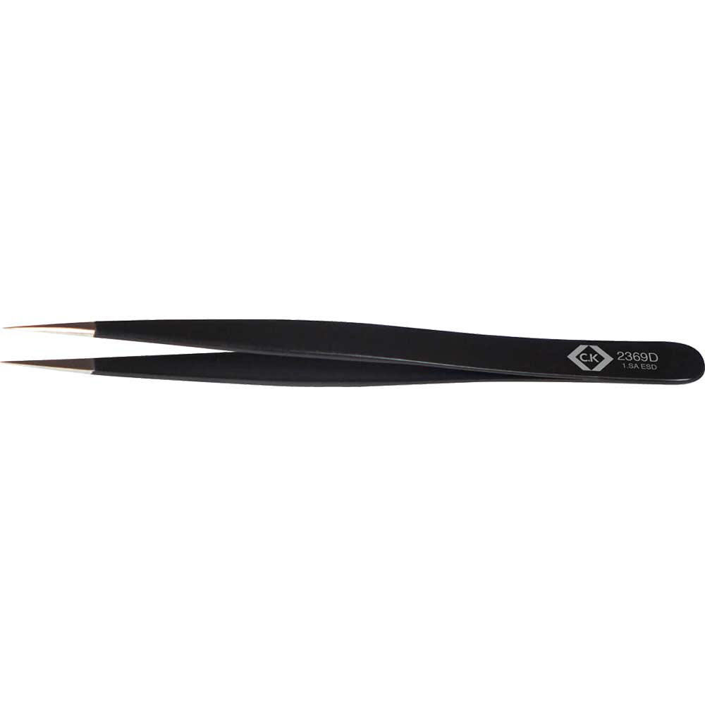Image of CK Precision ESD Tweezers Straight Fine Smooth Tips