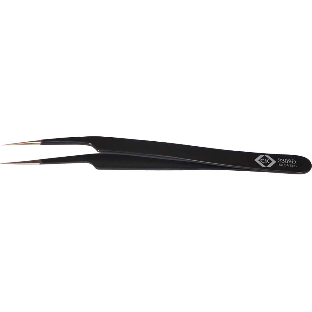 Image of CK Precision ESD Tweezers Oblique Fine Smooth Tips