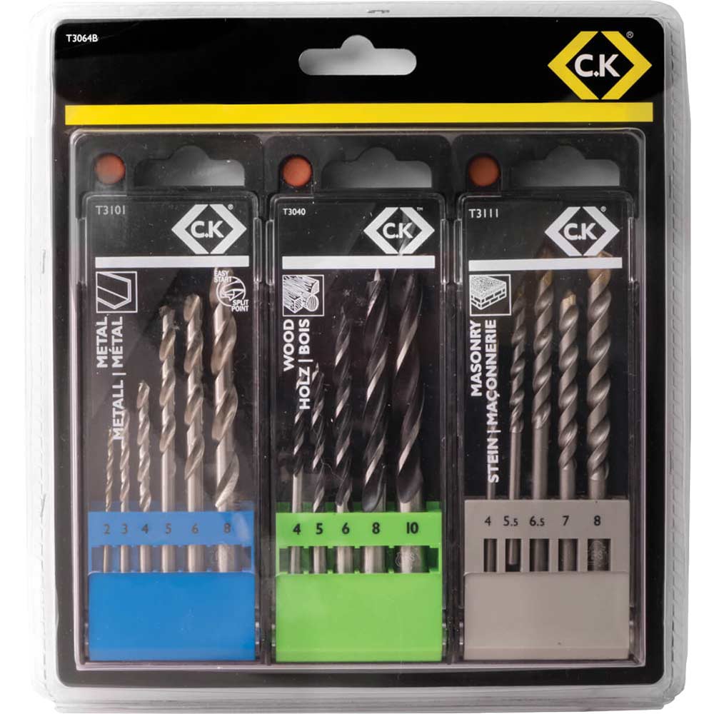 Image of CK 16 Piece Wood, Metal and Masonry Drill Bit Set