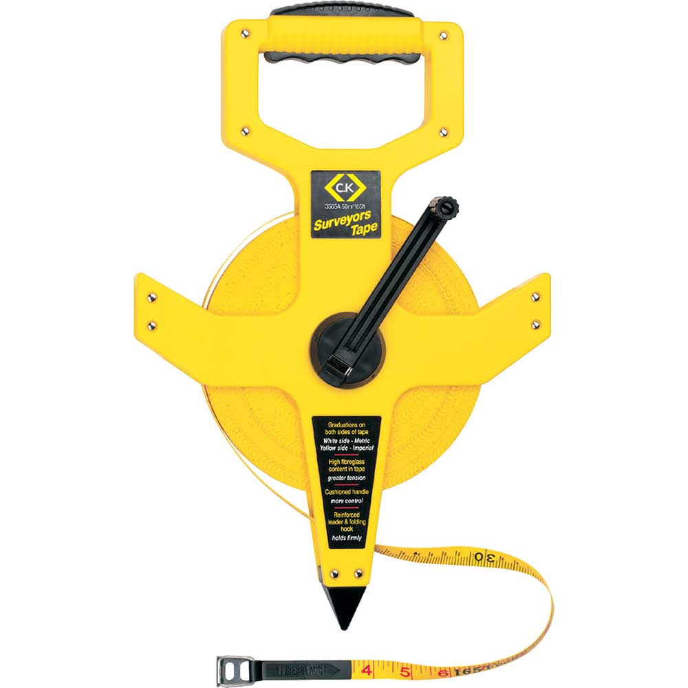 Image of CK Surveyors Tape Measure Imperial & Metric 165ft / 50m 13mm