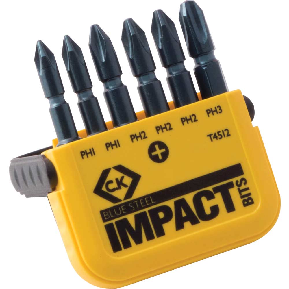 Image of CK Blue Steel 6 Piece Impact Phillips Screwdriver Bit Set