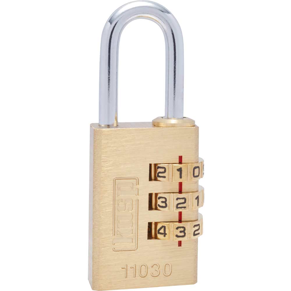 Image of Kasp 110 Series Brass Combination Padlock 30mm Standard