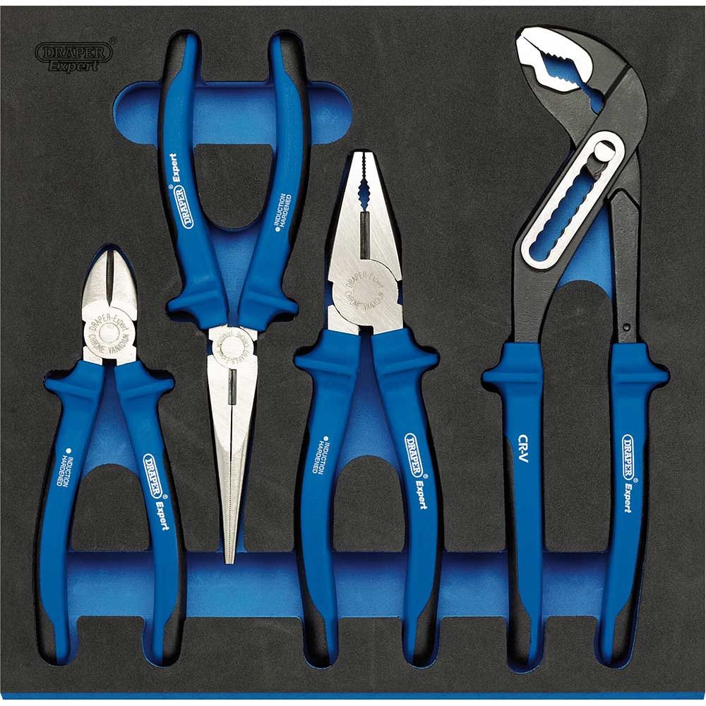 Photo of Draper 4 Piece Heavy Duty Plier Set In Eva Insert Tray