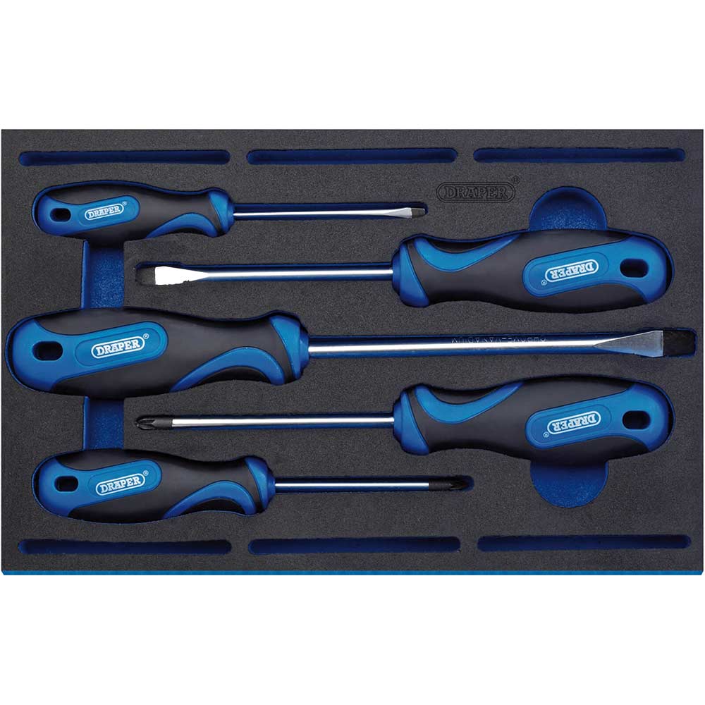 Photo of Draper 5 Piece Soft Grip Screwdriver Set In Eva Insert Tray