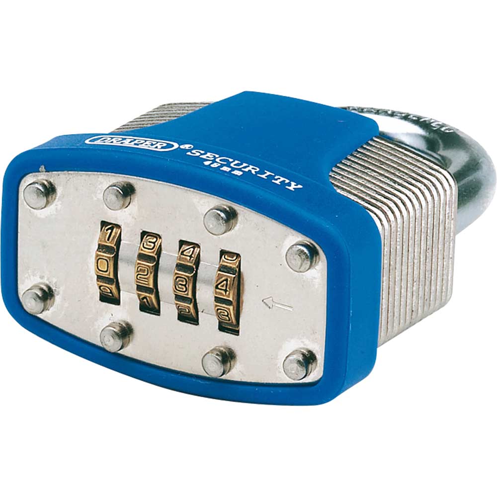 Image of Draper Laminated Steel Combination Padlock 48mm Standard