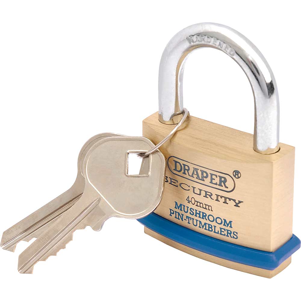 Photo of Draper Solid Brass Padlock 40mm Standard