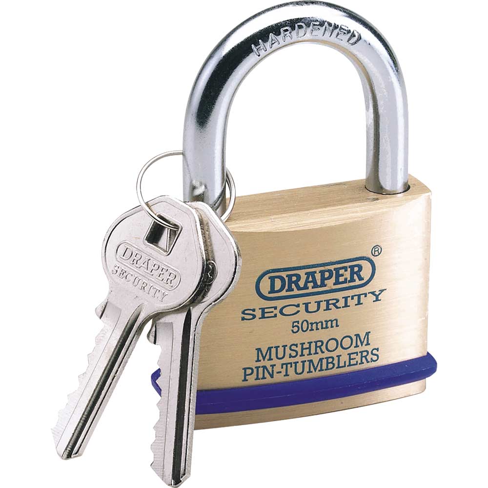 Photo of Draper Solid Brass Padlock 50mm Standard
