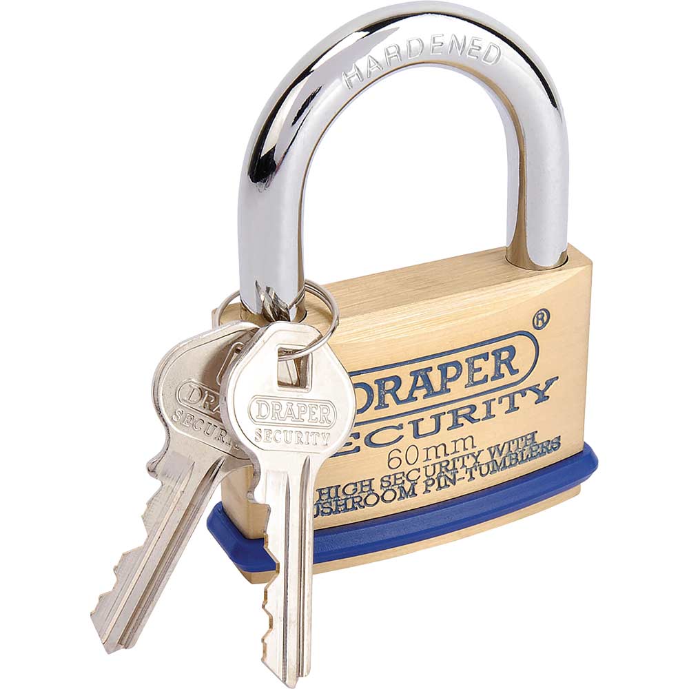 Photo of Draper Solid Brass Padlock 60mm Standard
