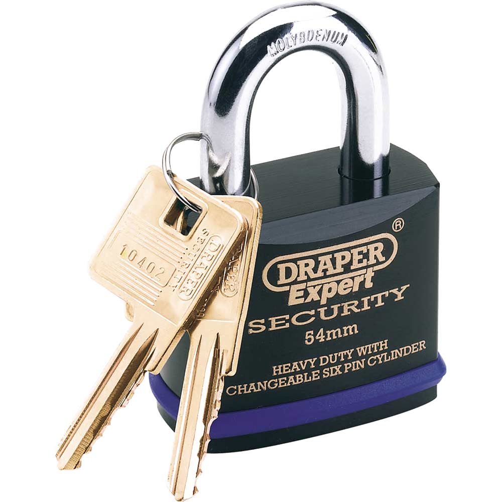 Photo of Draper Expert Heavy Duty Steel Padlock 54mm Standard