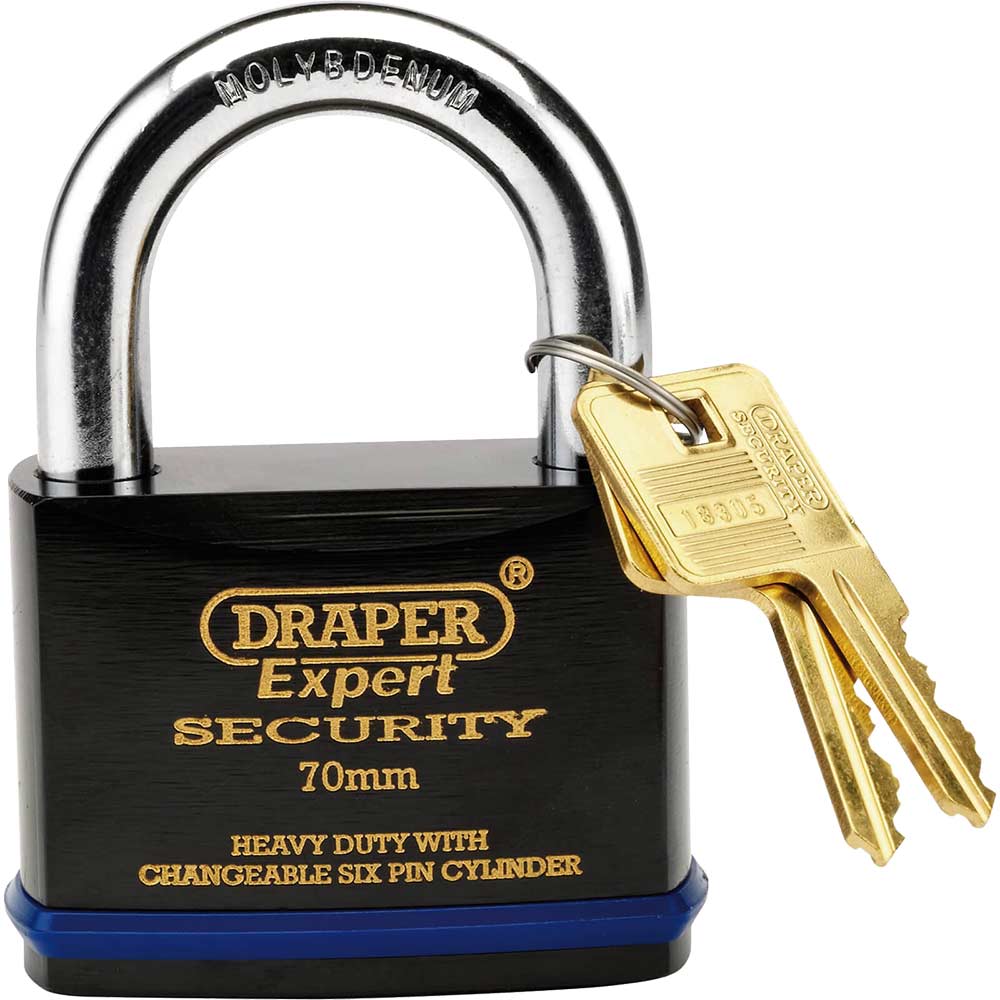Photo of Draper Expert Heavy Duty Steel Padlock 70mm Standard