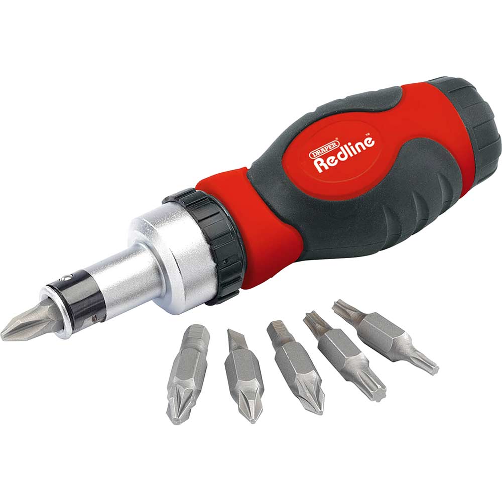 Image of Draper 6 Piece Ratcheting Screwdriver and Bit Set