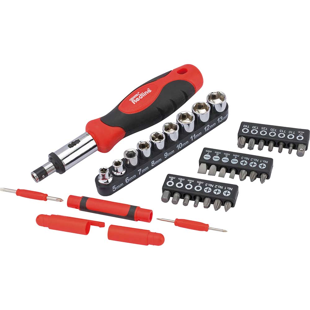 Draper Redline General Purpose Screwdriver Set Plain Slot & PZ Type 10 Piece