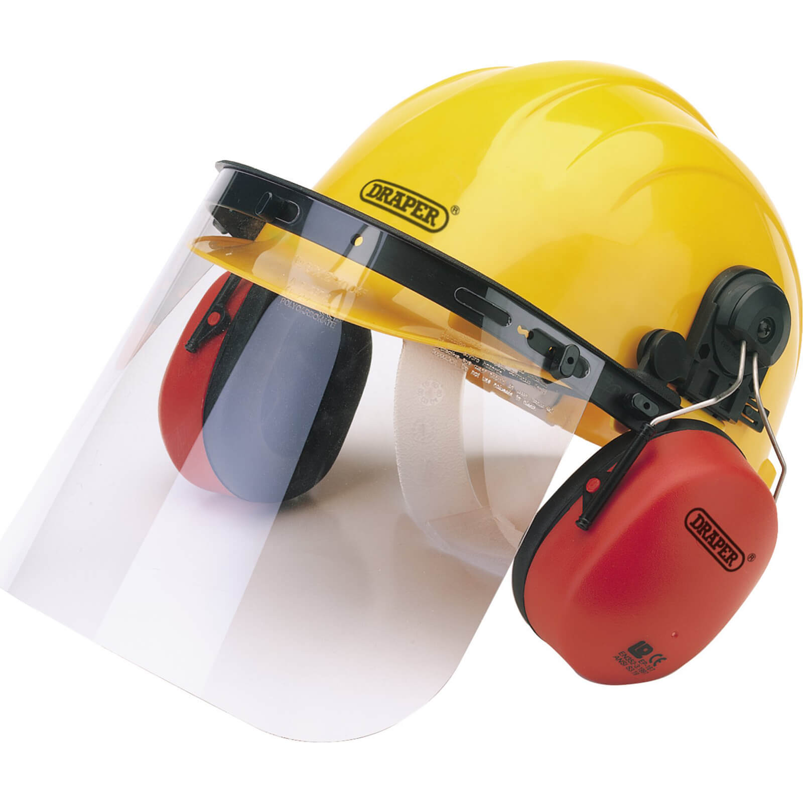 Draper Hard Hat Safety Helmet Visor & Ear Defenders