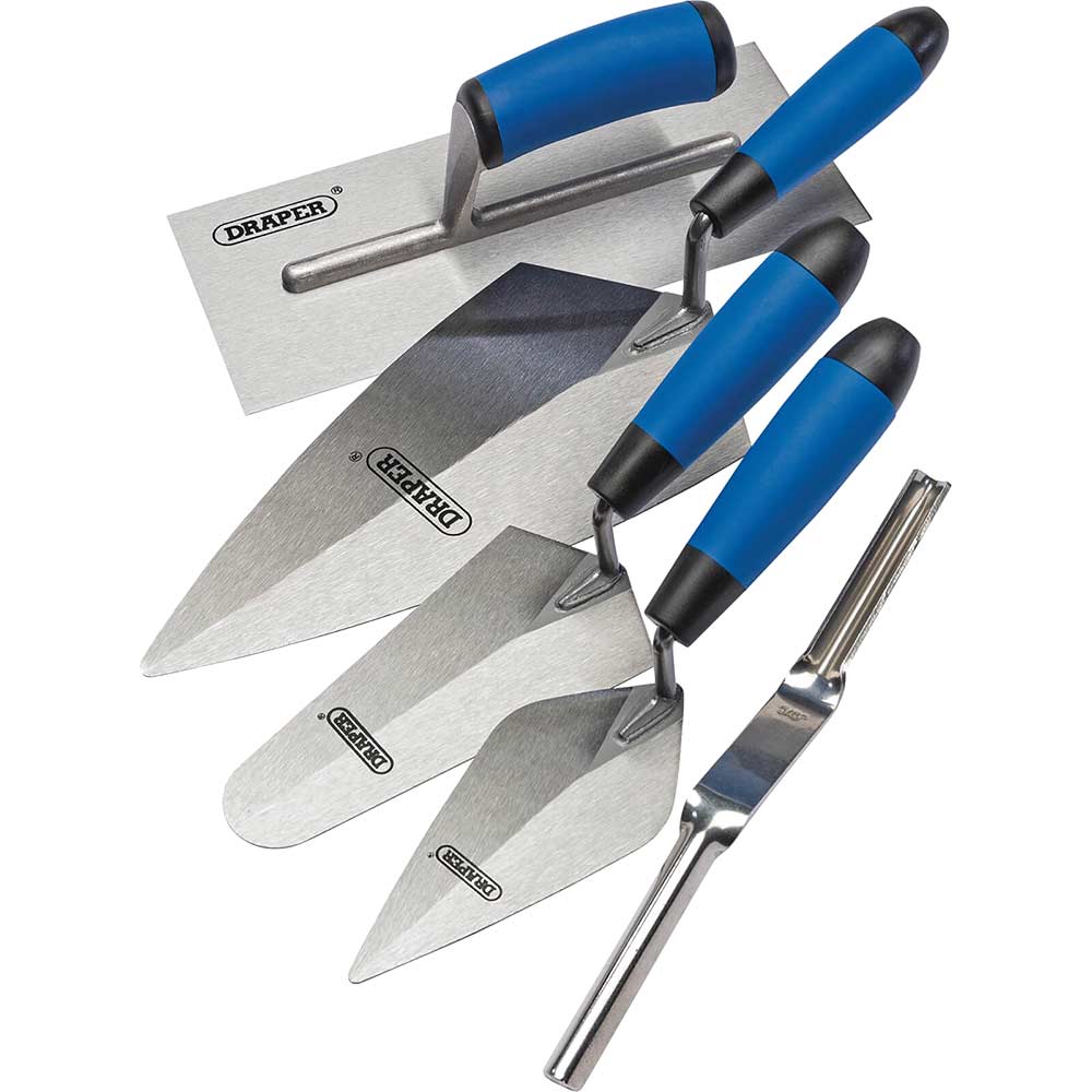 Image of Draper 5 Piece Soft Grip Trowel Set