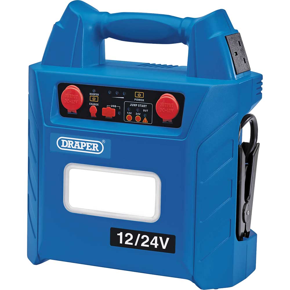 Image of Draper JS3000 Emergency Jump Starter, Powerbank and Worklight 12v or 24v