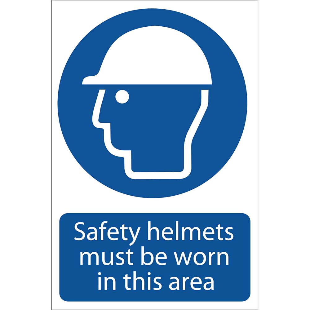 Photo of Draper Safety Helmets Must Be Worn In This Area Sign 200mm 300mm Standard